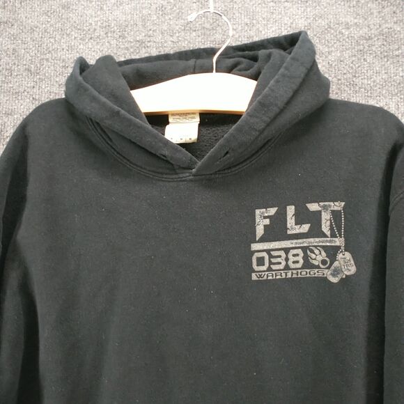 Gildan Men's FLT 038 Warthogs Pullover Graphic Hoodie Black Medium Military - Picture 3 of 16